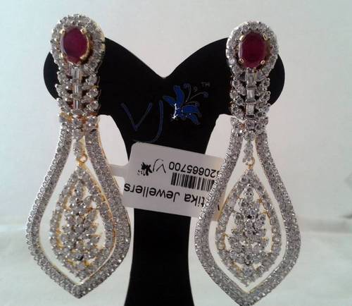 Vatika big size ruby stone and earrings