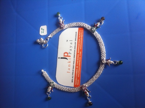 thick silver anklets