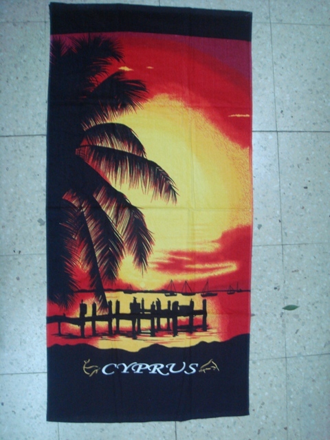 Boys Beach Towel - Cotton 70x140cm Orange, Soft Absorbent Trendy Design