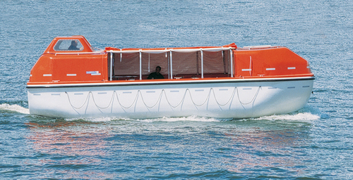 Partially Enclosed Life Boat - GRP 6-12m Orange | SOLAS Compliant, EC Certified, Compact Design, Comfortable Cabin