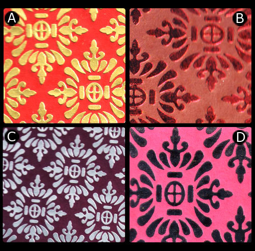 Color Foil Print on Plain Handmade Paper