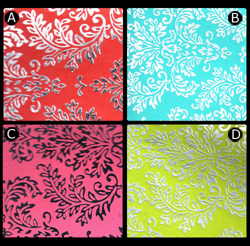 Color Foil Print on Plain Handmade Paper