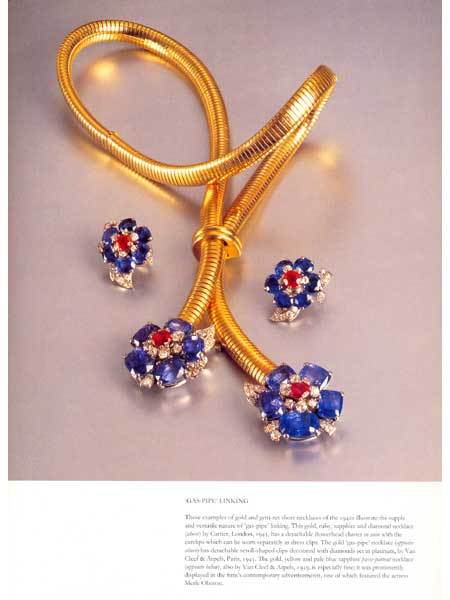 THE NECKLACE JEWELLERY BOOK - Gold With Sapphires And Rubies, 18K Pave Setting | Elegant Design, Luxury Gift-Worthy Item