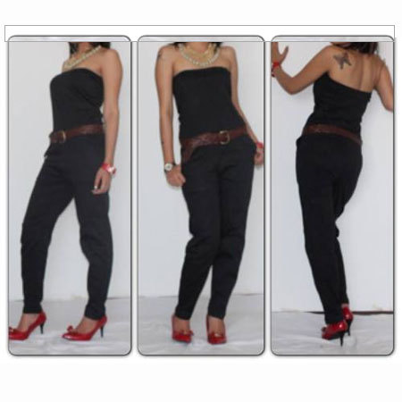Black Strapless Jumpsuit