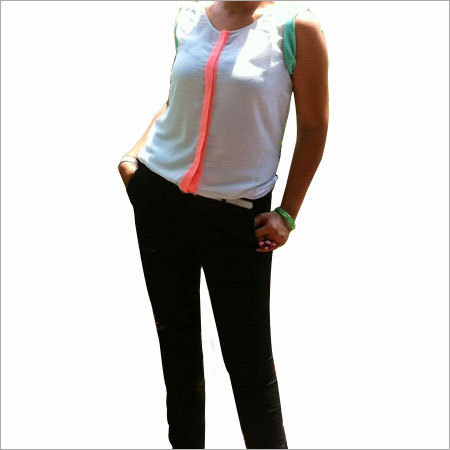 Casual Top with Neon Detailing