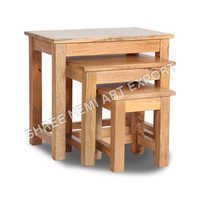 Cube Mango Furniture Stool Set Of three