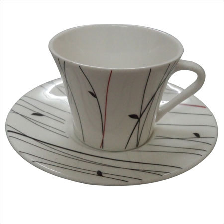 Cup Plate - Ceramic, 15cm Diameter, 6cm Height, 200ml Capacity | Attractive Patterns, Durable Material, Easy to Clean, Elegant Design, Fine Finish