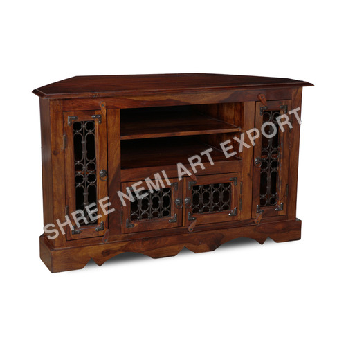 Jali Range Furniture-T.V Stand With Jali - Color: Brown