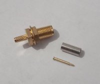 Sma Female Rp Lmr 100 Crimp Connector - Brass, Size 4, 50 Ohm, Dc-6 Ghz, Vswr 1.10@dc-3 Ghz, Insertion Loss 0.10 Db | Indoor/outdoor Use, Rf Connector, Heat Proof, 50 Watt Power