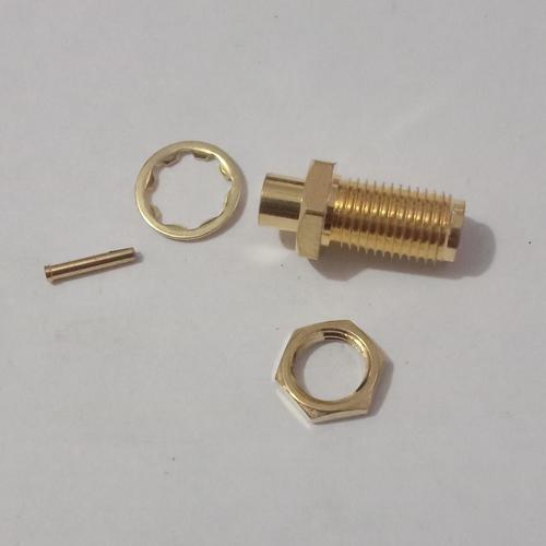 SMA FEMALE BULKHEAD RG 141 SOLDER CONNECTOR