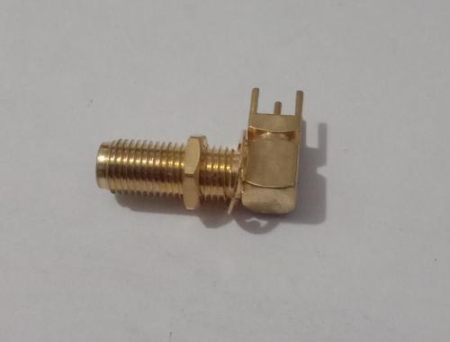 SMA FEMALE BULKHEAD RA PCB SOLDER CONNECTOR