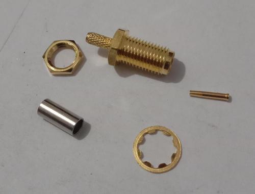 SMA female bulkhead crimp connector for LMR 100 cable