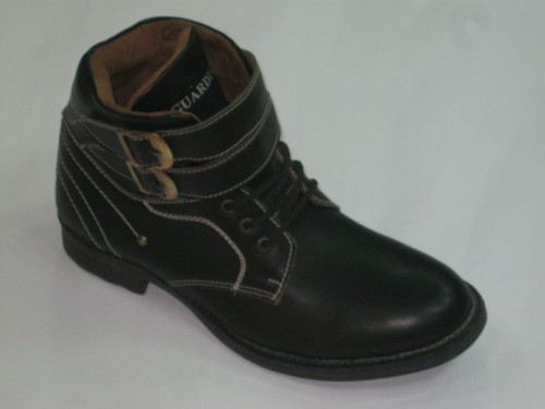 Mens-Shoes - Leather, 8 Inches, Black | Lace-up Closure, Durable, Stylish, Comfortable, Ankle Support, Weather Resistant, Rubber Sole