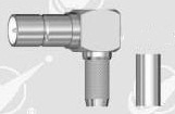 SMB male right angle crimp connector for BT 3002 cable