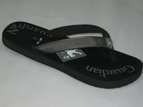 Slippers - Rubber, Men's 10, Black | Comfort, Durable, Stylish, Lightweight, Breathable, Textured Sole, Fabric Strap