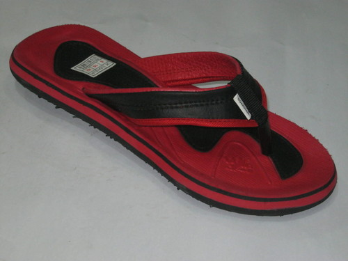 Slippers - Rubber, Men's 10, Red | Comfort, Durable, Stylish, Lightweight, EVA Sole, Synthetic Strap