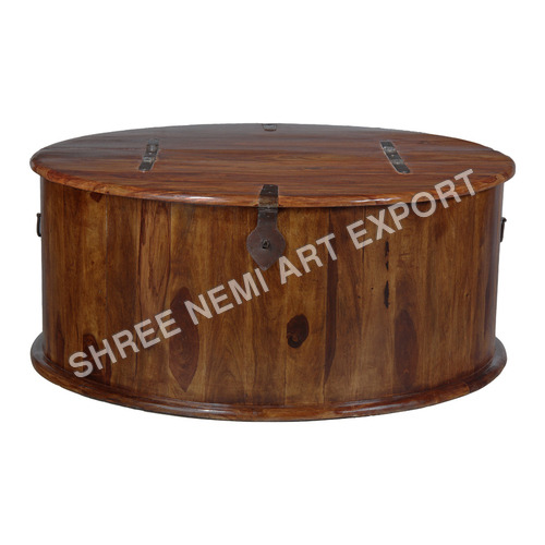 Jali Range Furniture-Round Box - Color: Brown