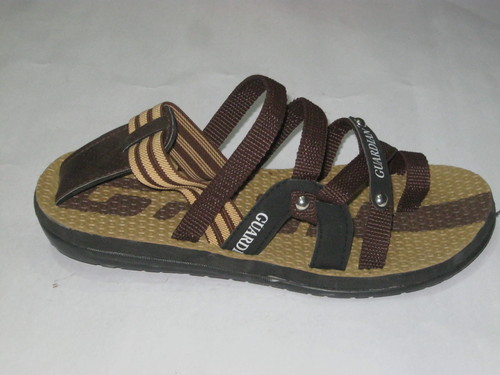 Slippers - Rubber, 9x4x1 Inches, Brown | Comfort, Breathability, Durability, Lightweight, Support, Striped Pattern
