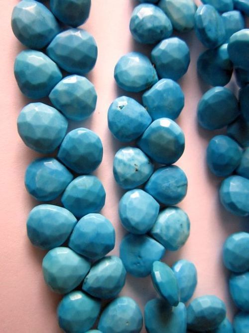 Pear Cut Turquoise Faceted Almond Beads