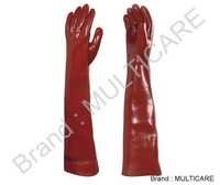 Acid Resistant Gloves - Rubber, Large Size 36 Inches, Red | Chemical Resistant, Durable, Comfortable, Long Lasting, Iso Compliant, 0.5 Mm Thickness