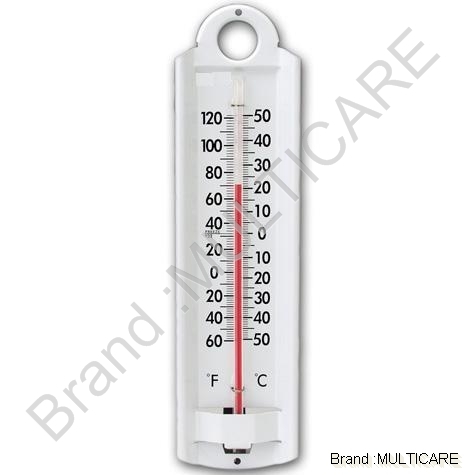 Room Thermometer - Plastic, 120 Millimeter Length | Accurate Dimensions, Strong Structure, Temperature Range: 20 to 50 C and 0 to 120 C