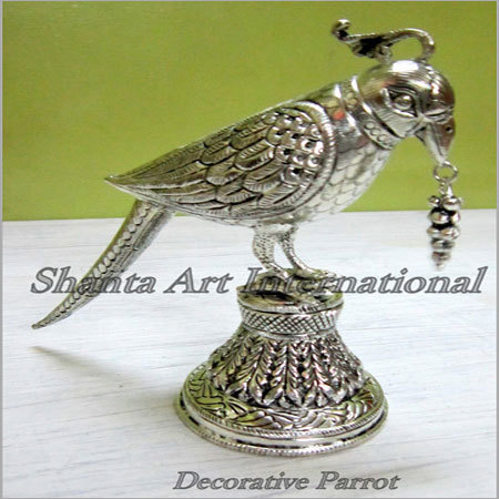 Silver Decorative Parrot