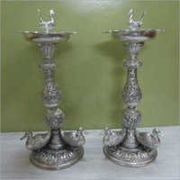 Silver Pooja Articles - Sterling Silver, 12x6 Inches | Swan Motif, Polished Finish, Elegant Design, Fine Craftsmanship, Lustrous Shine, Durable Material