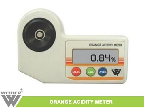Orange Acidity Meter - Platinum Gilded Electrode, White Color, 0.00%-3.50% Citric Acid | Microprocessor Based, Portable, Temperature Compensation, Digital Display, Printer Facility