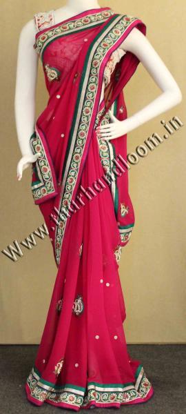 Red party wear saree