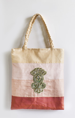 HAND BAG - Silk, 36x22x17 cm, Braided Handles | Lightweight, Stylish Design, Durable Fabric, Ample Space