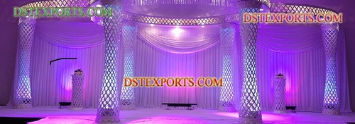 Wedding Six Pillar Mandap - Wooden, Customizable Size, Purple | Elegant Design, Durable Material, Easy Assembly, Traditional Style