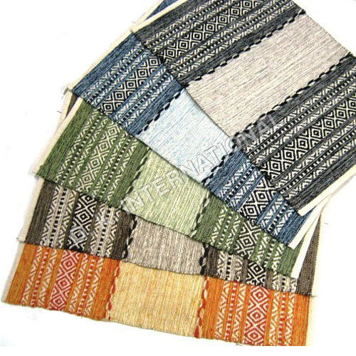 Cotton Diamond Rug - Cotton, Varied Dimensions, Beige | Soft Texture, Durable Material, Elegant Design, Machine Washable, Easy Cleaning