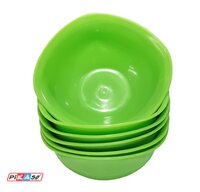 Bowl Square (6 Pc Set) - Polypropylene, 127 X 55.88 X 50.8 Mm , White-orange-yellow-green, Microwave Safe, Soft Texture