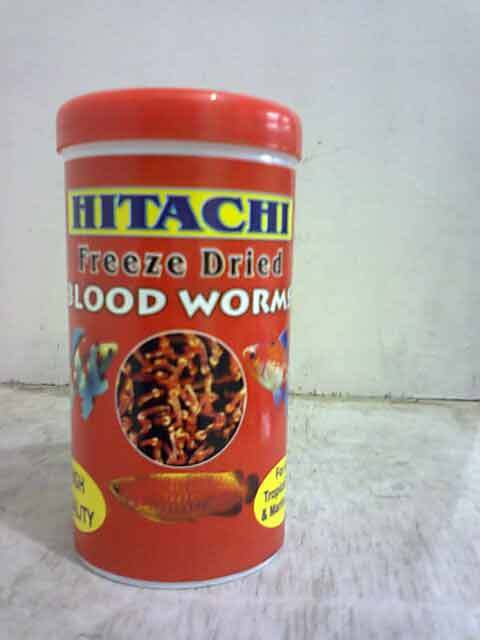 Hitachi Blood Worm Aquatic Fish Food - Plastic, 5gm/10gm/20gm, Red | High Protein, Freeze-Dried, Nutrient Rich, Easy Feeding, Convenient Packaging