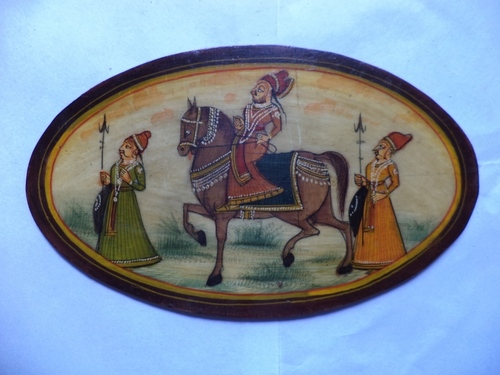 painted camel bone plate