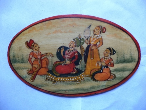 painted camel bone plate