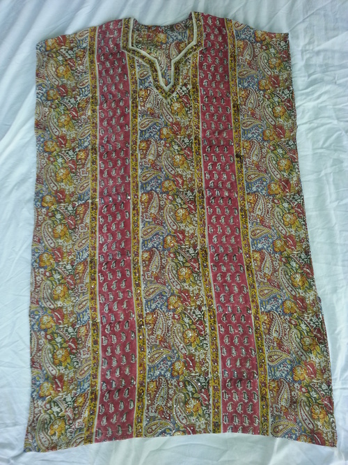 silk print kaftaan