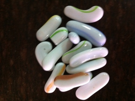 White  polished long size pebble stone