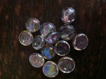 Multi color glass round pebble stone