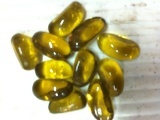 Yellow color long size pebble stone