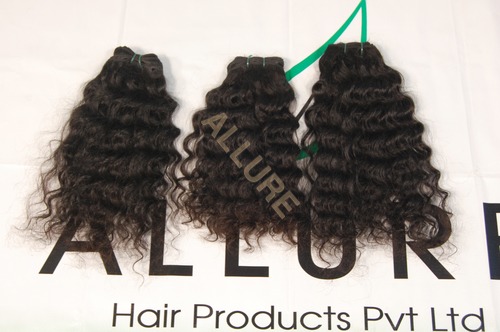 Natural Black Single Drawn Curly Hair