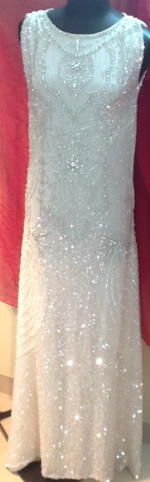 Silk/crystal wedding gown