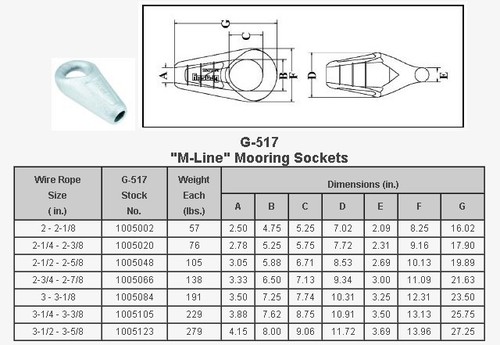 crosby G-517 M-Line Mooring Sockets