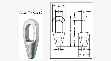crosby G-417/S-417 Closed Spelter Sockets