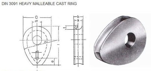 DIN 3091 heavy wire rope thimbles