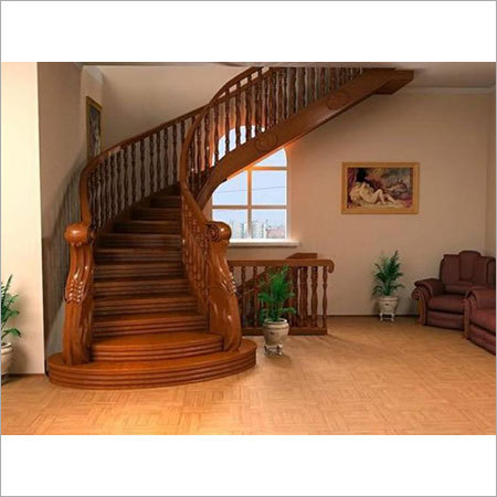 Curved Wood Staircase