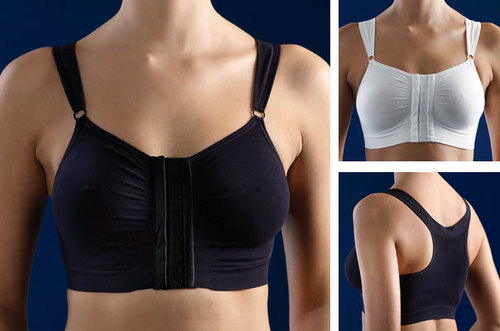 Post-Operative Bra - Soft Cotton Blend Fabric, Adjustable Size with Gentle Support