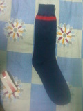 Navy Blue Red Stripe Socks - Cotton, S-m-l Sizes, Ankle Length, Multi Color | Anti Wrinkle, Washable Fabric For All Season Comfort