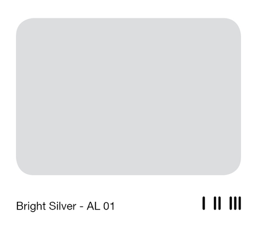 Bright Silver - Aluminum 12x12 Inches Silver, Matte Finish, Durable, Scratch Resistant, Easy Cleaning, Modern Design