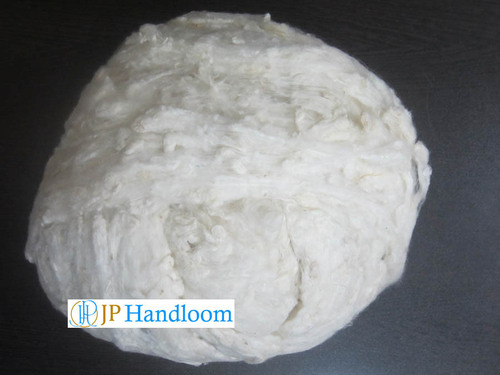 White Mulberry Noil Silk Fiber- Grade-Aa (Bleached)